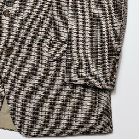 Vintage Lauren Ralph Lauren Blazer 44R Wool Houndstooth Windowpane Sport Coat - Picture 5 of 16